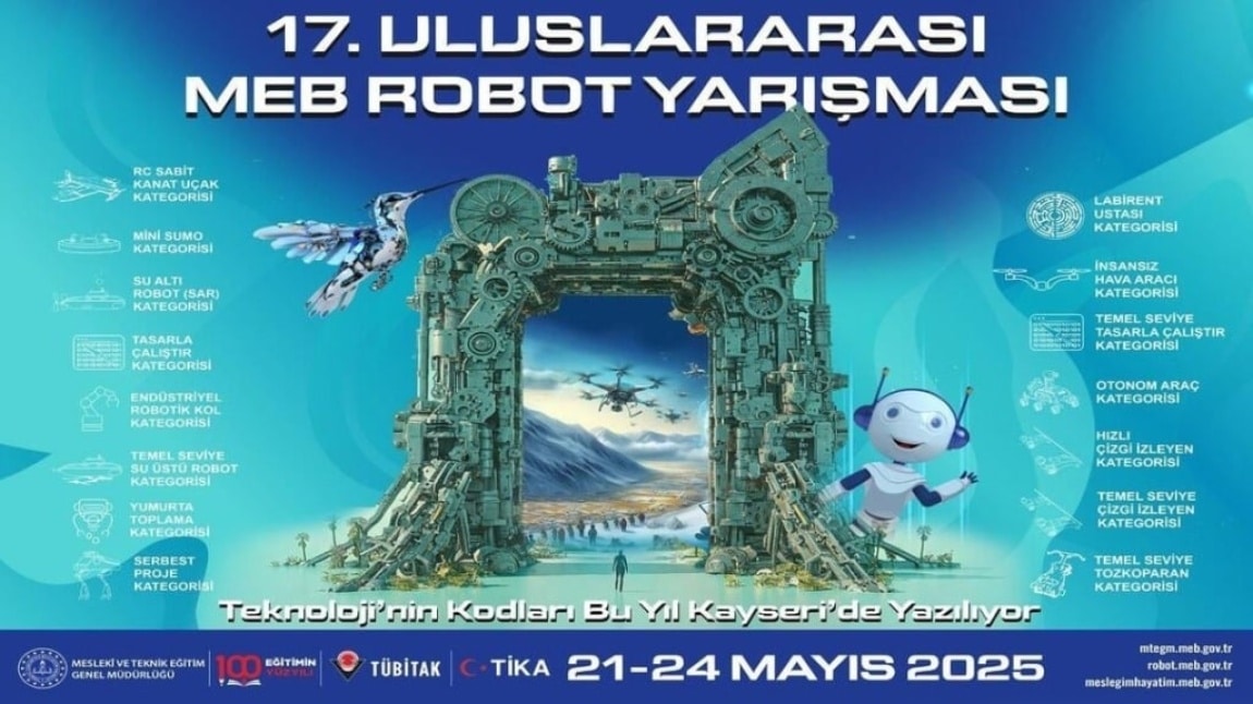 17. MEB Robot Yarışması Kayseri'de Gerçekleştirilecek